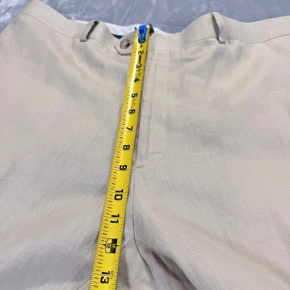 Pronto Uomo‎ Platinum Mens Beige Linen Dress Pants Size 38x30 Flat Front